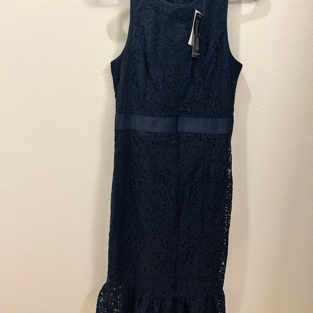 Banana Republic Midnight Blue Lace Midi Dress